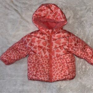 12 months Swiss Tech Coral Pink Plush Hooded Jacket Lining